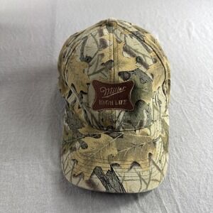 Miller High Life Beer Camo Adjustable Hat Hook Loop Hunting Acorn Trail Daystone